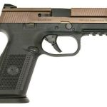 FN FNS 9, 9mm, 4", 17rd, Black Interchangeable Backstrap Grip, Bronze Slide