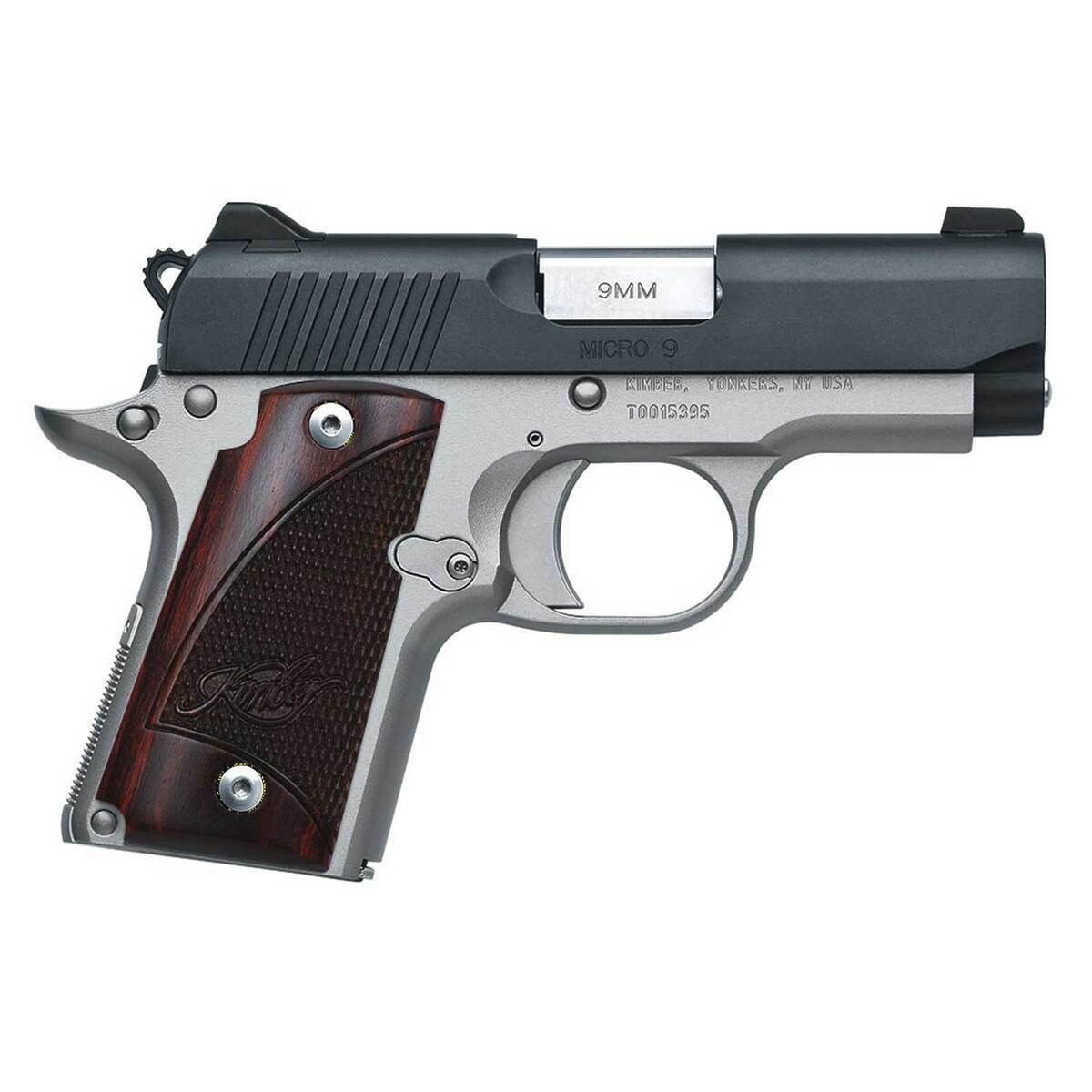 Kimber Micro 9mm Luger 3.1in Black/Stainless Steel Pistol - 6+1