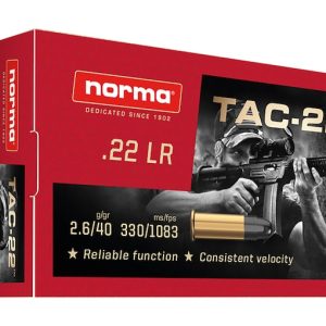 Order Norma TAC-22 Ammunition 22LR 40 Grain Lead Round Nose Online